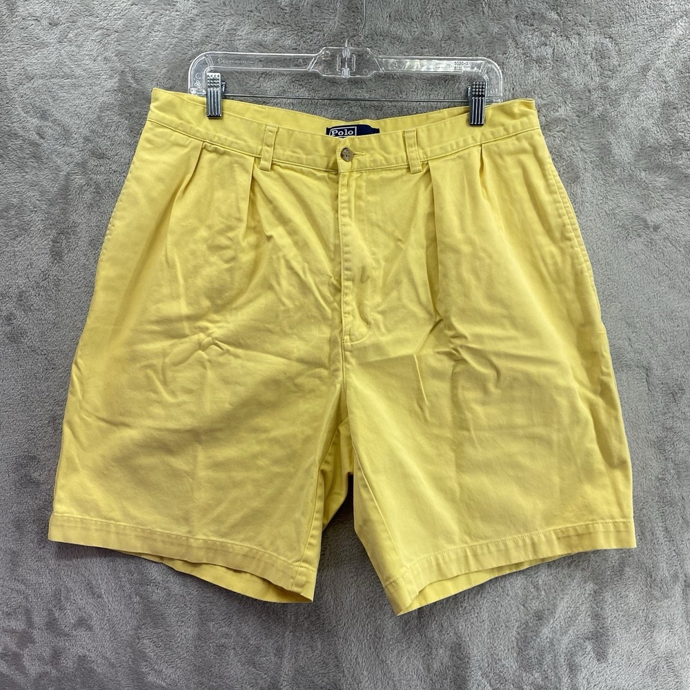 Polo Ralph Lauren Men's Chino Shorts Tyler Pleated Yellow Size 36